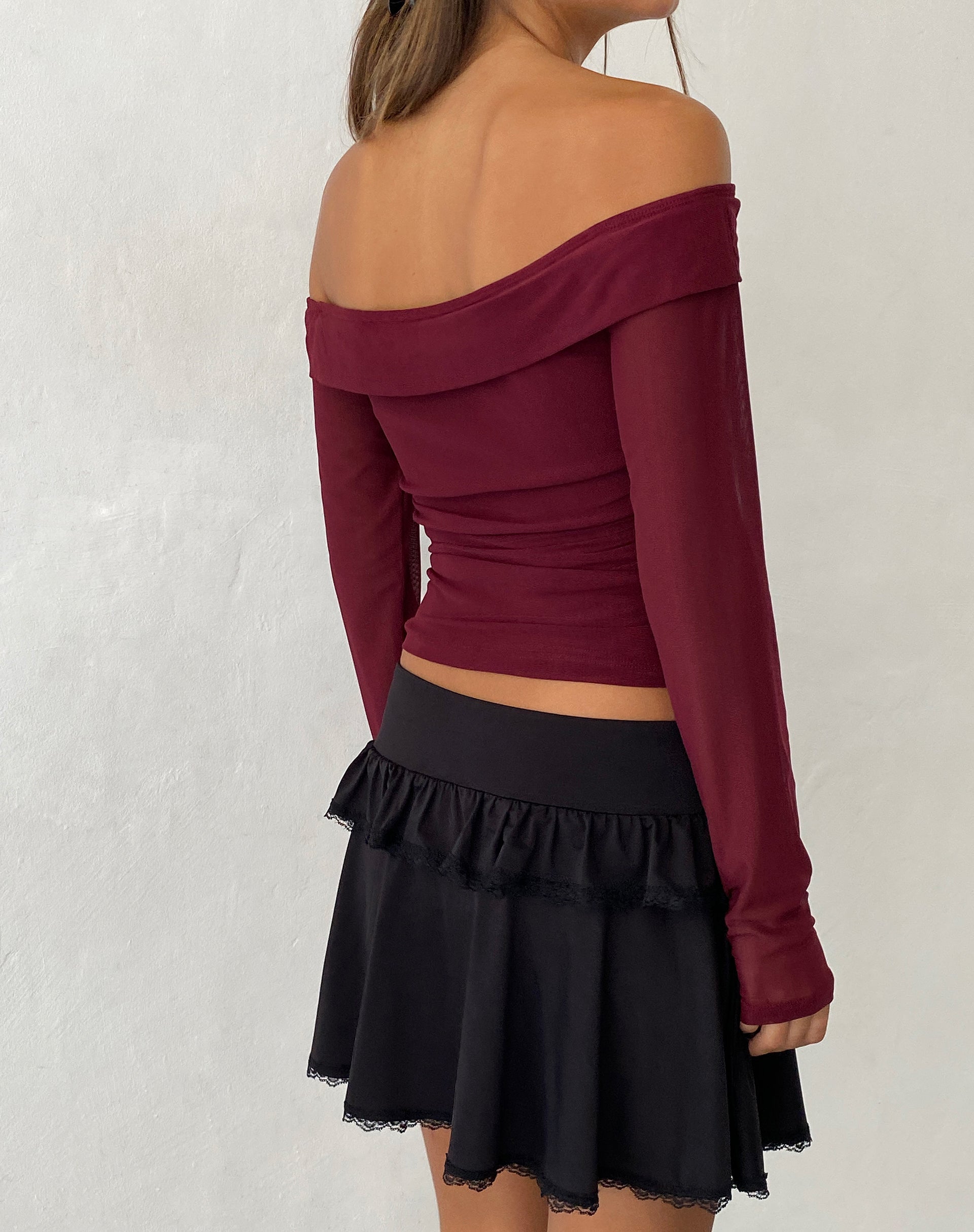 Immagine di Nauri Mesh Bardot Top in marrone