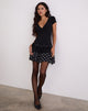 Immagine di Navya Wrap Mini Dress in Polka Bianco e Nero