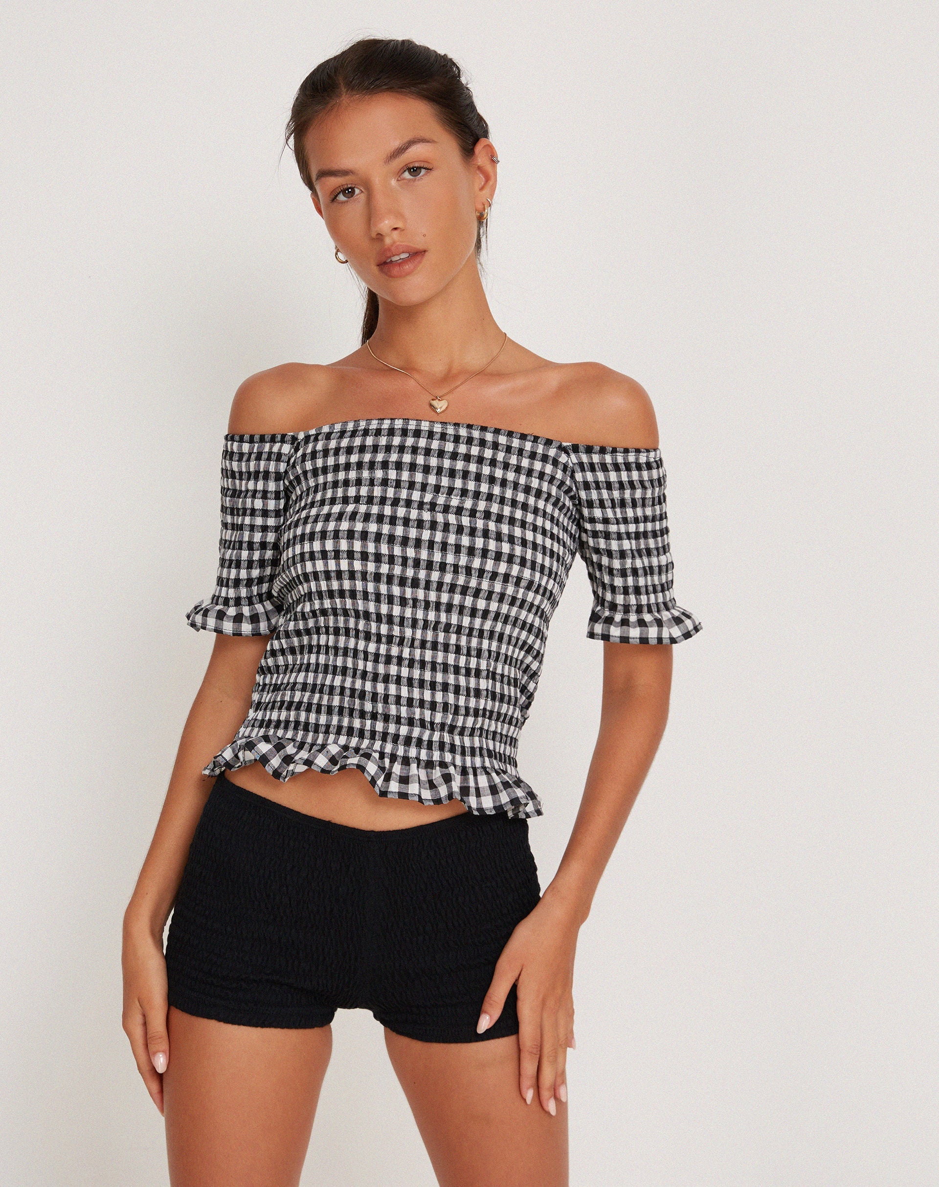 Immagine di Rerita Shirred Micro Shorts in nero