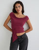 Immagine di Neida Drape Top in Cupro Borgogna