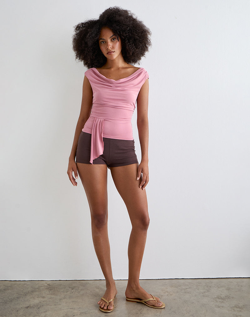 Immagine di Neida Drape Top in Cupro Pink