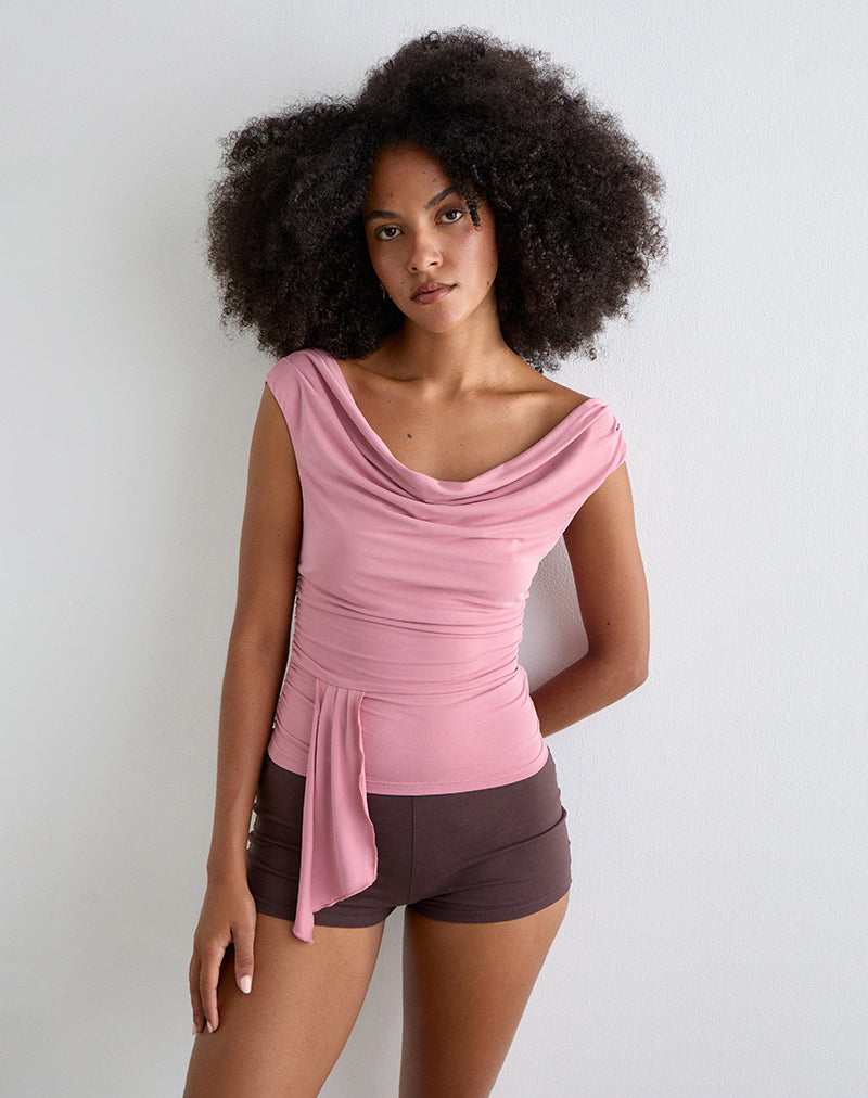 Top Neida in cupro rosa