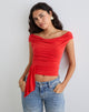 Immagine di Neida Drape Top in cupro rosso