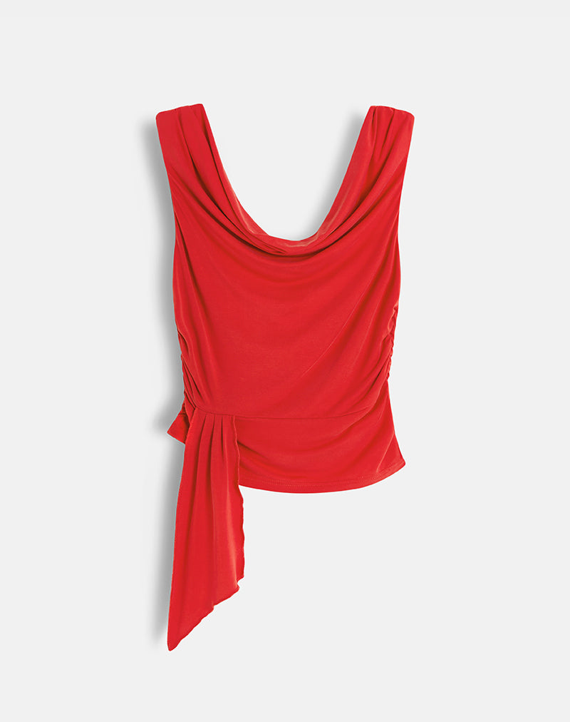 Top Neida in cupro rosso