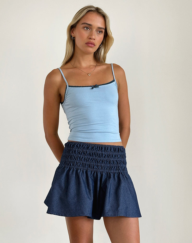 Mini gonna Nelesi in Denim Chambray Indigo