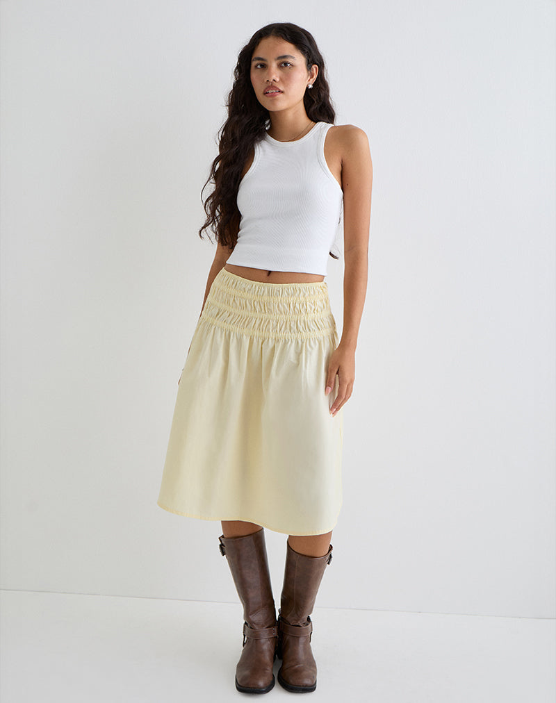Immagine di Neleta Midi Skirt in Popeline Lemon