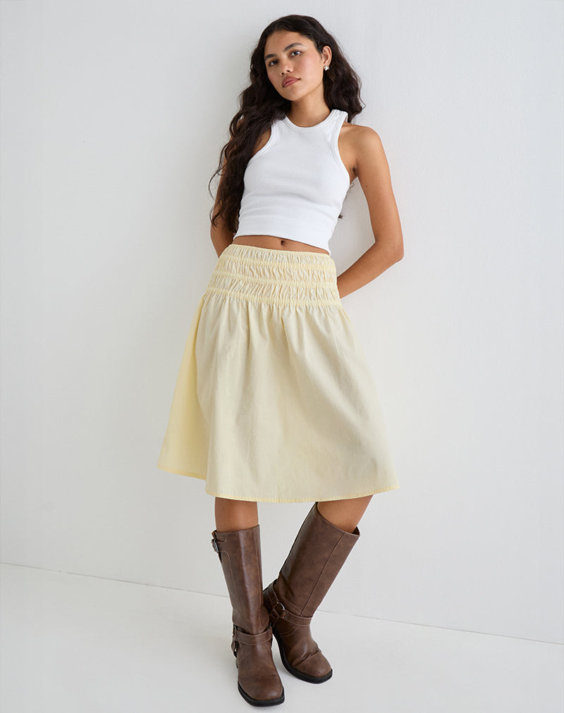 Immagine di Neleta Midi Skirt in Popeline Lemon