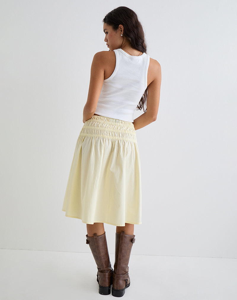 Immagine di Neleta Midi Skirt in Popeline Lemon