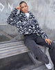 Immagine di Nero Ring Pull Jacket in Zebra Bianco e Nero