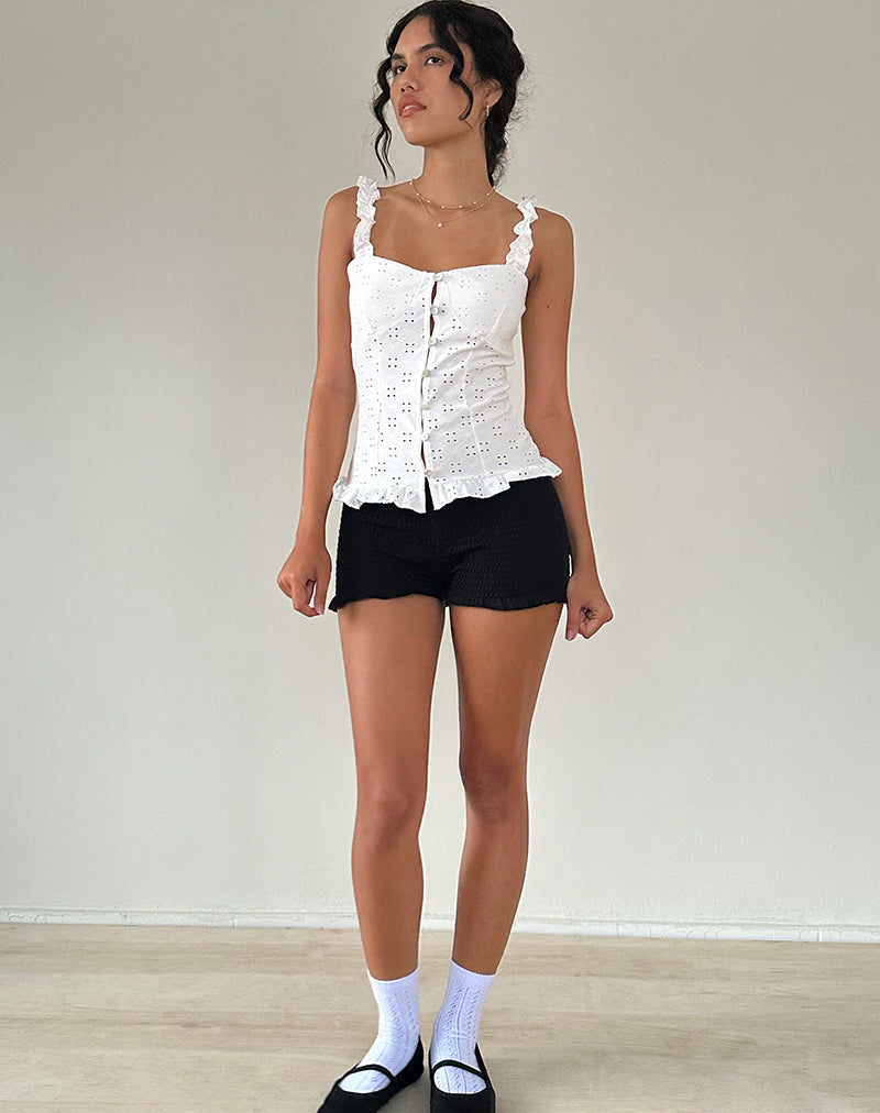 Immagine di Neroli Corsetto Top in Broderie Bianco