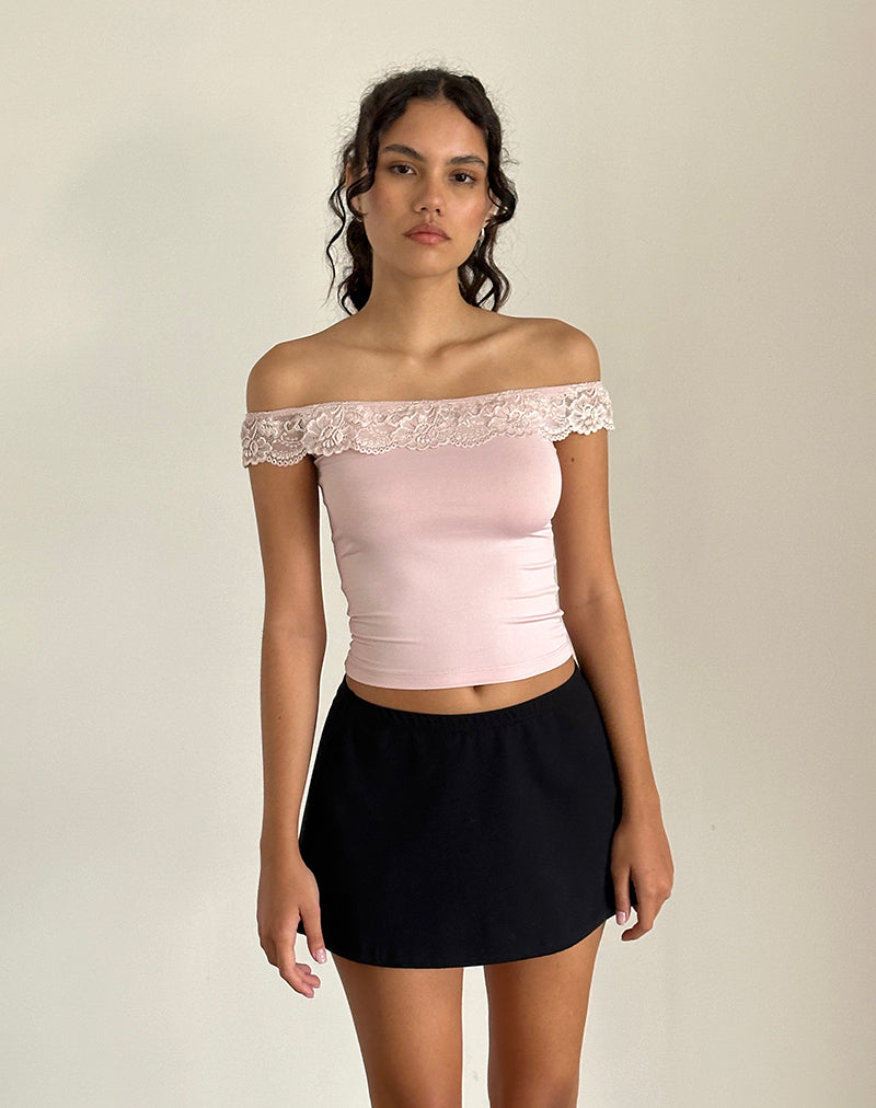 Nesel - Top Bardot in rosa baby