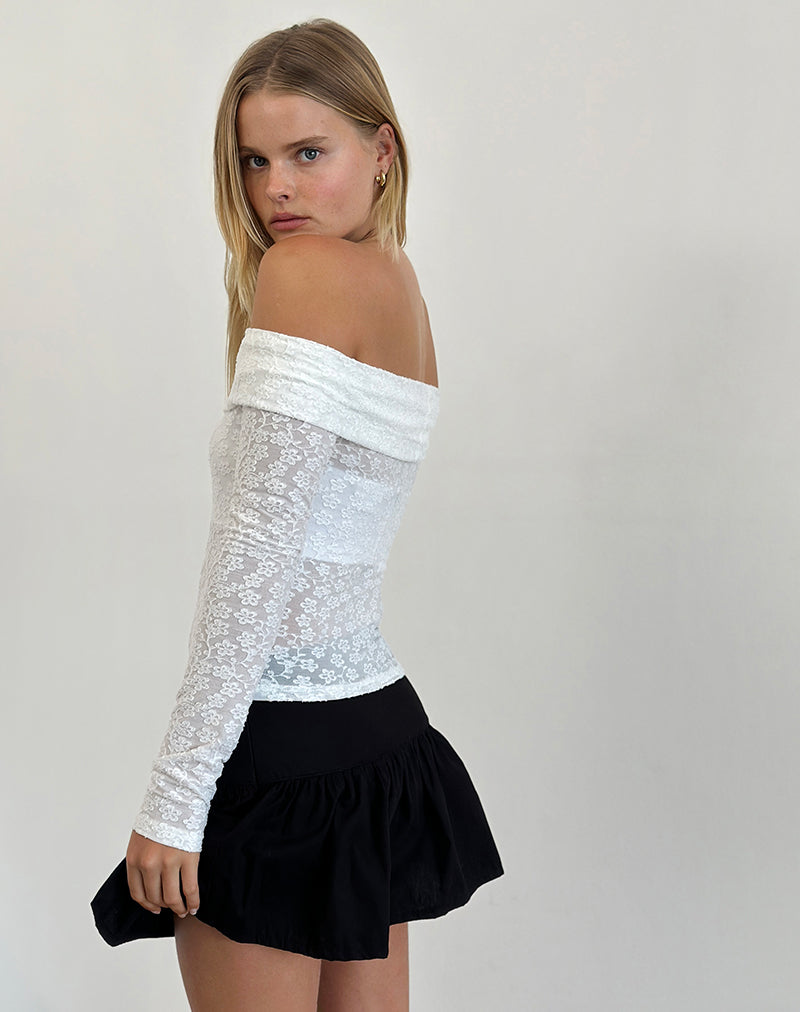 Immagine di Nesta Bardot Top in Burnout Mesh Avorio