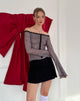 Immagine di Neve Mesh Bardot Top con stampa Queen of Heart