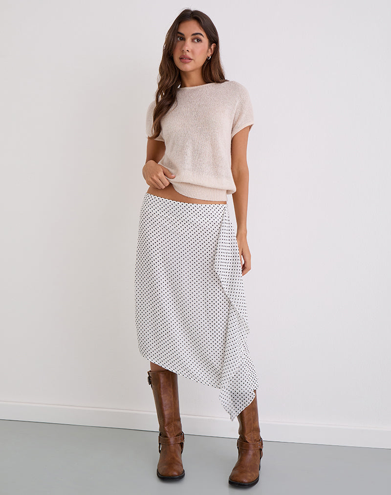 Immagine di Neza Gonna midi in bianco Basic Polka Nero