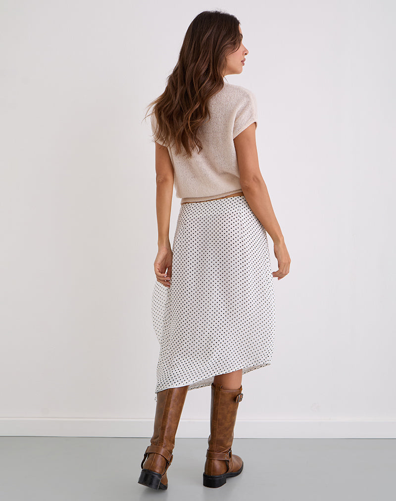 Immagine di Neza Gonna midi in bianco Basic Polka Nero