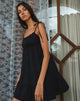 Immagine di Nigta Tie Front Mini Dress in Popeline Nero