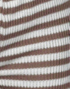 Maglia a righe bianche e marroni