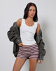 Immagine di Nikaya Shorts in maglia a righe rosa e marrone