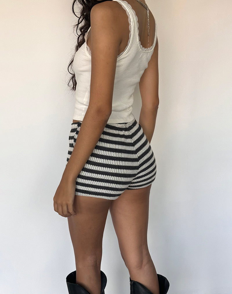 Immagine di Nikaya Shorts in maglia a righe in bianco e nero