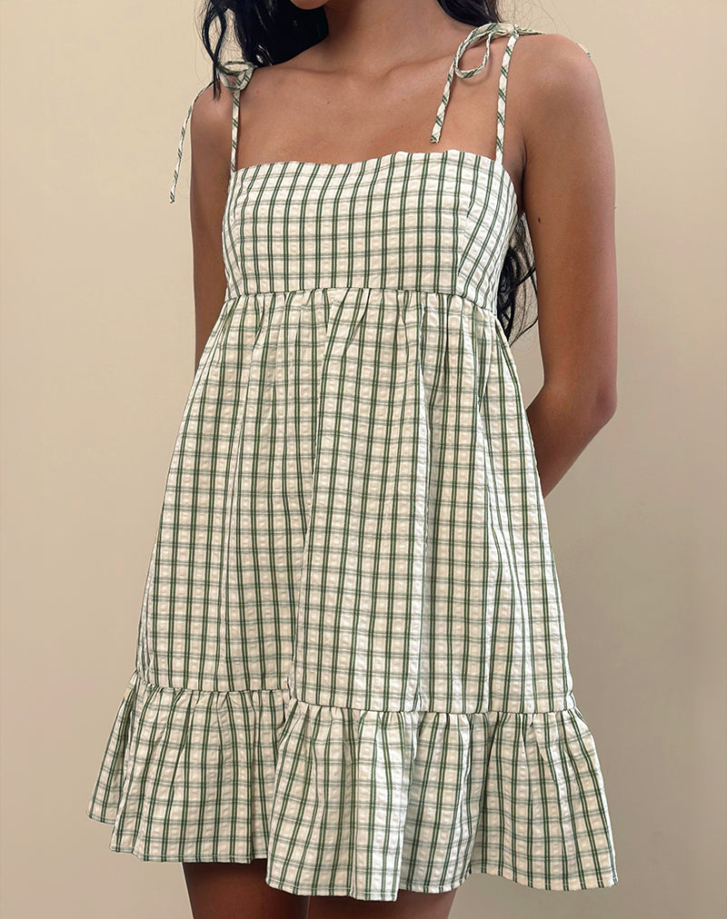 Immagine di Nikita Mini Dress in verde check