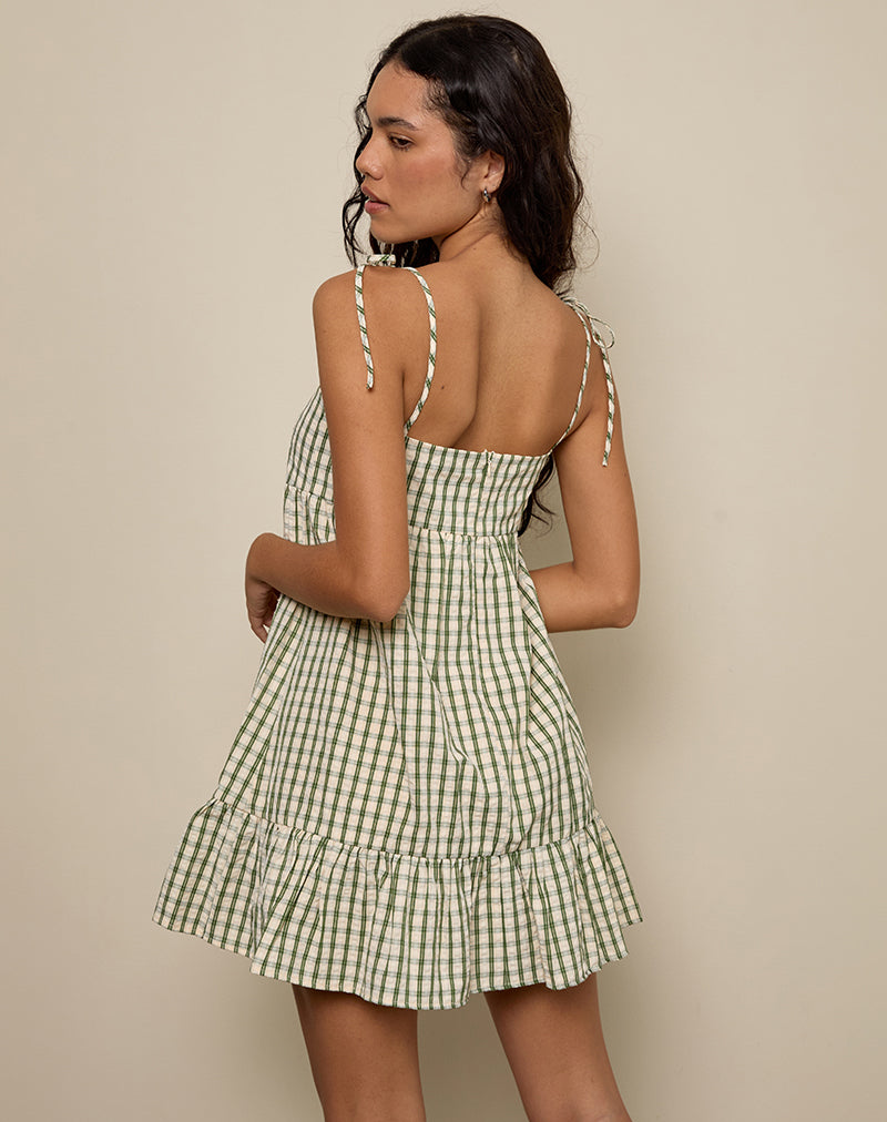 Immagine di Nikita Mini Dress in verde check
