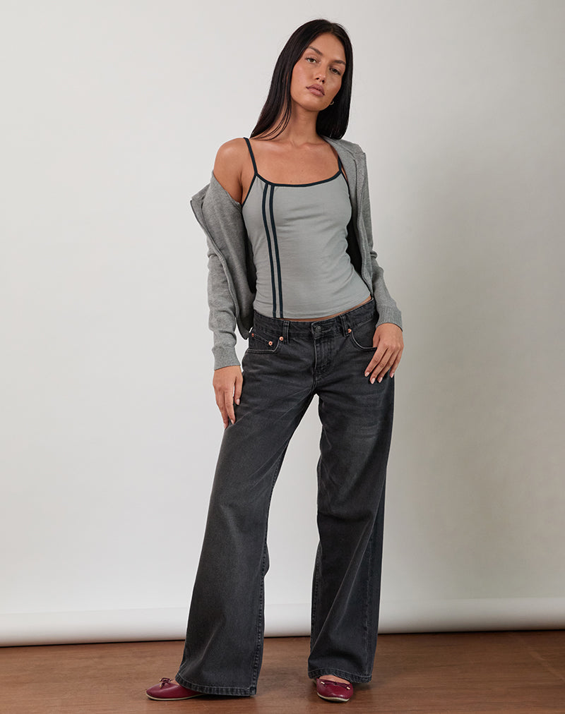 Immagine di Nilaso Vest Top in grigio con legatura Tapshoe