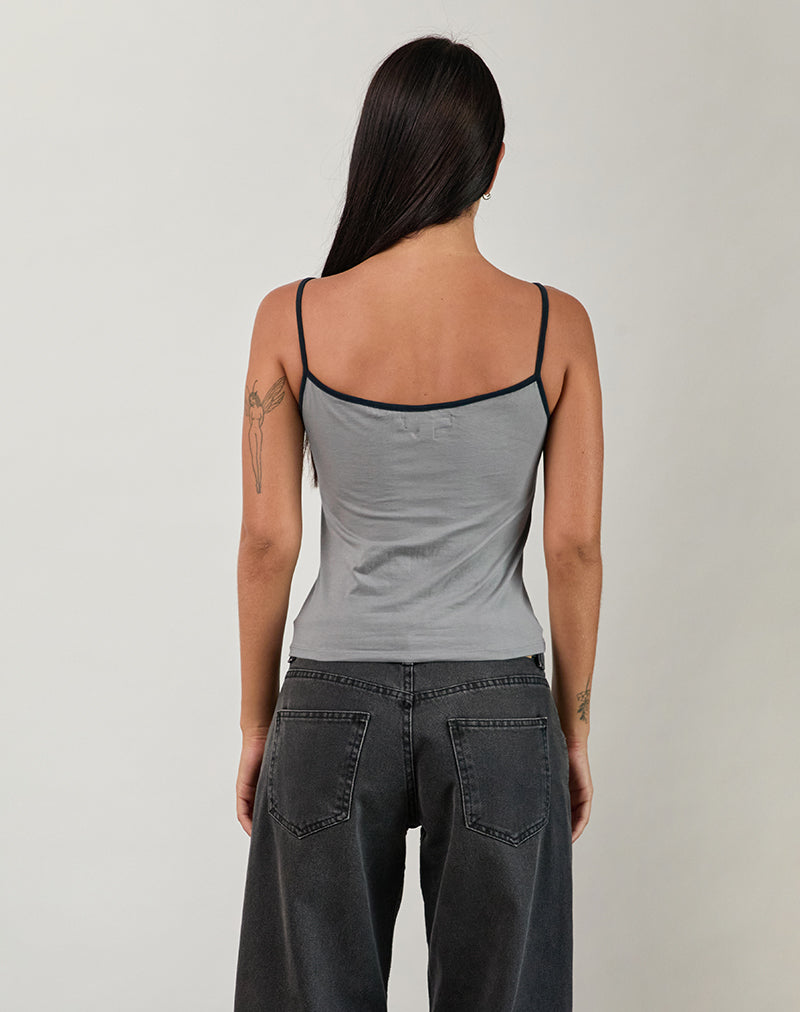 Immagine di Nilaso Vest Top in grigio con legatura Tapshoe
