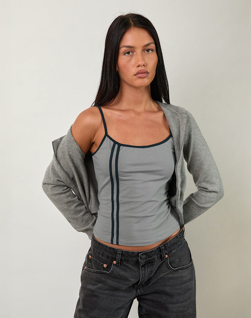 Immagine di Nilaso Vest Top in grigio con legatura Tapshoe