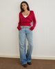 Immagine di Nilza Wrap Top in maglia rossa