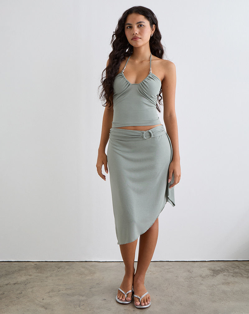 Immagine di Nina Beaded Halter Top in London Fog