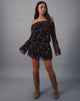 Image of Nisha Long Sleeve Mini Dress in Black with Bronze Shimmer