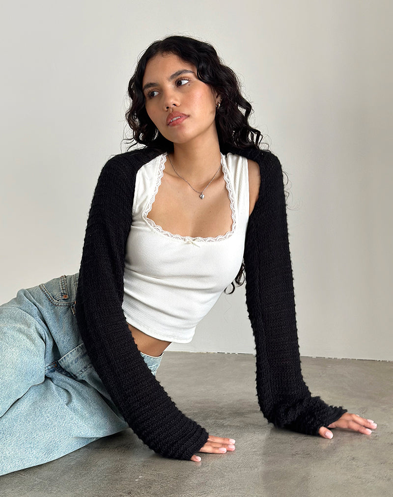 Top coprispalle Nobila in nero