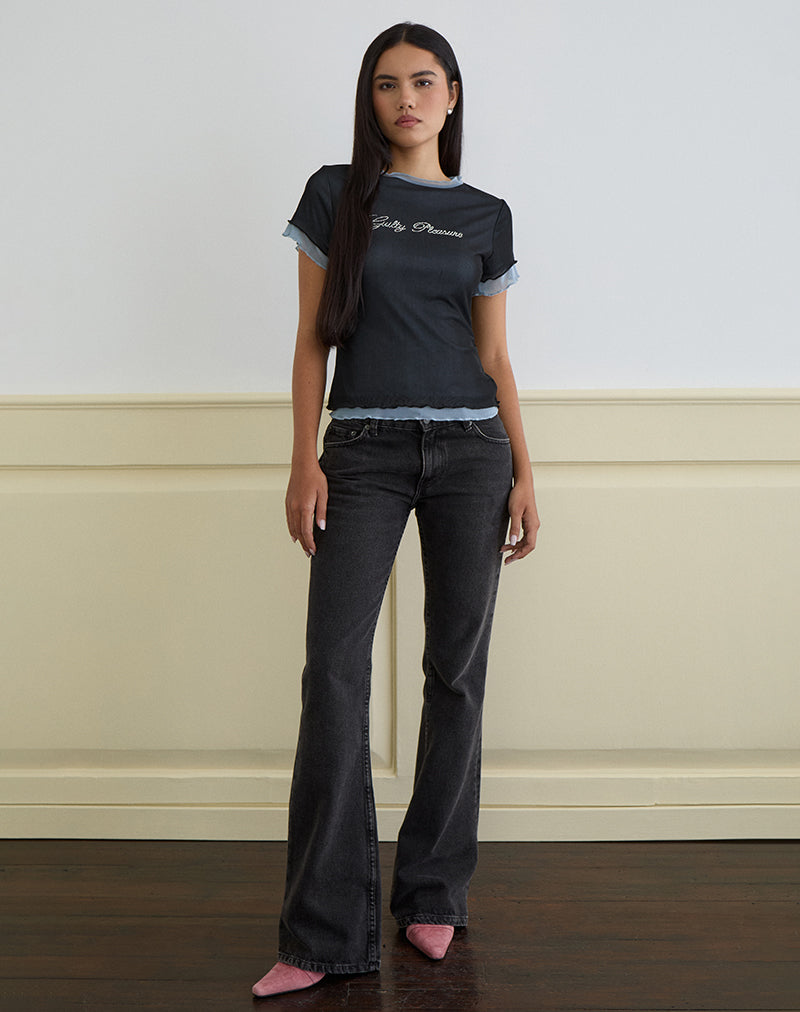 Immagine di Noburia Top in Nero Blu Guilty Pleasure Hot Fix