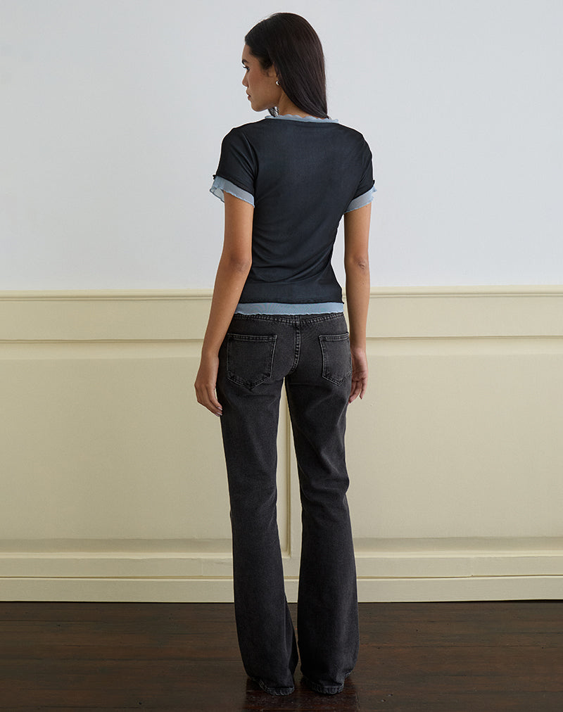 Immagine di Noburia Top in Nero Blu Guilty Pleasure Hot Fix