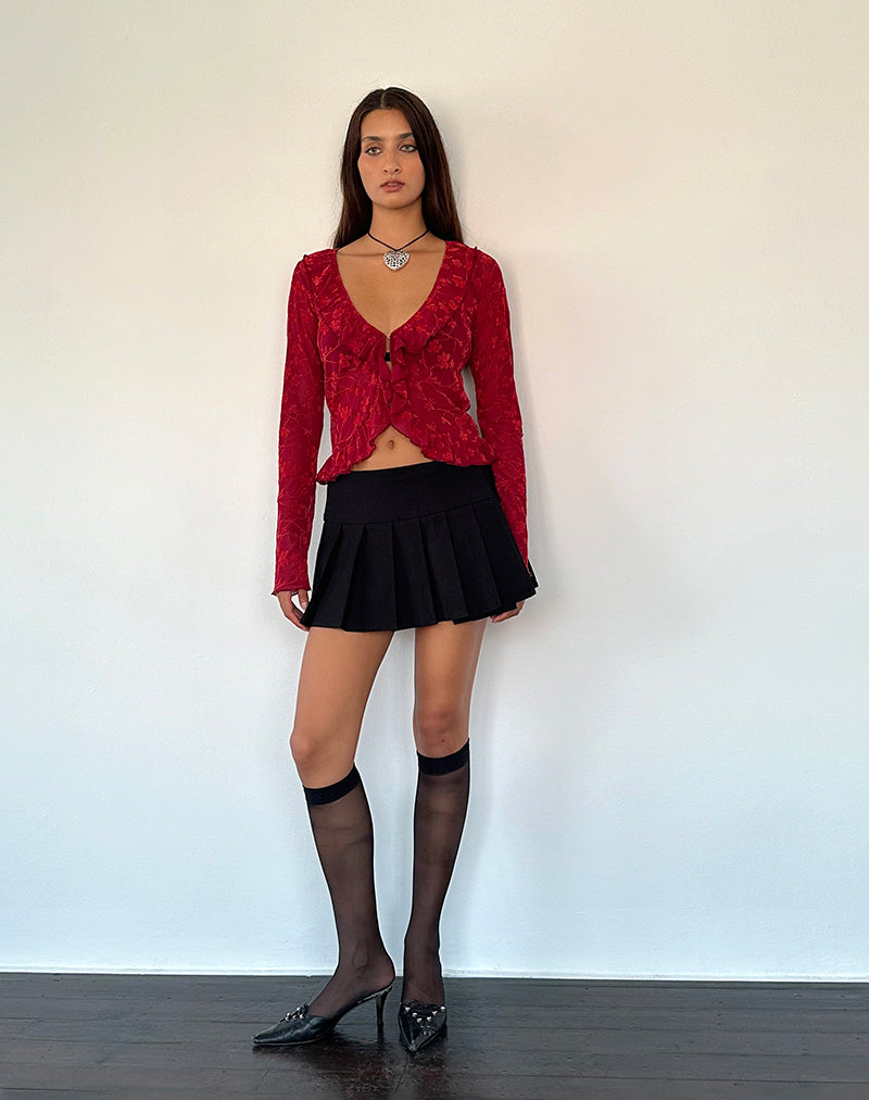 Immagine di Noemi Cardigan in flock floreale rosso grunge