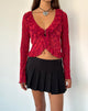 Immagine di Noemi Cardigan in flock floreale rosso grunge