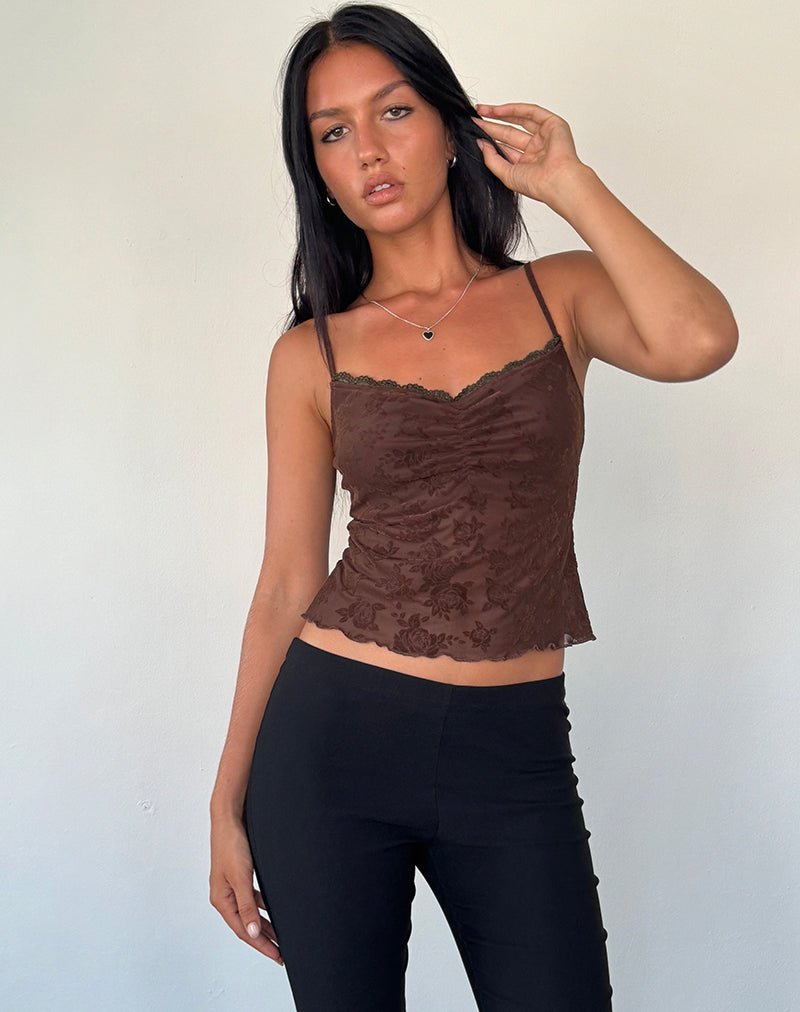 Immagine di Noira Cami Top in Romantic Rose Flock Brown