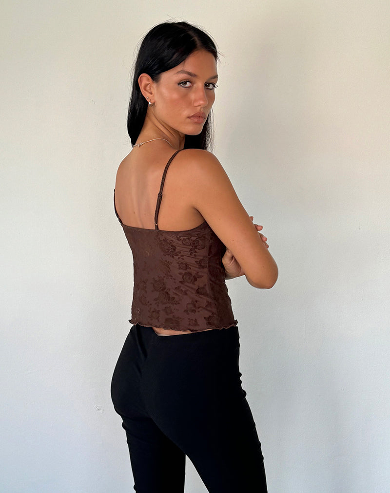 Immagine di Noira Cami Top in Romantic Rose Flock Brown