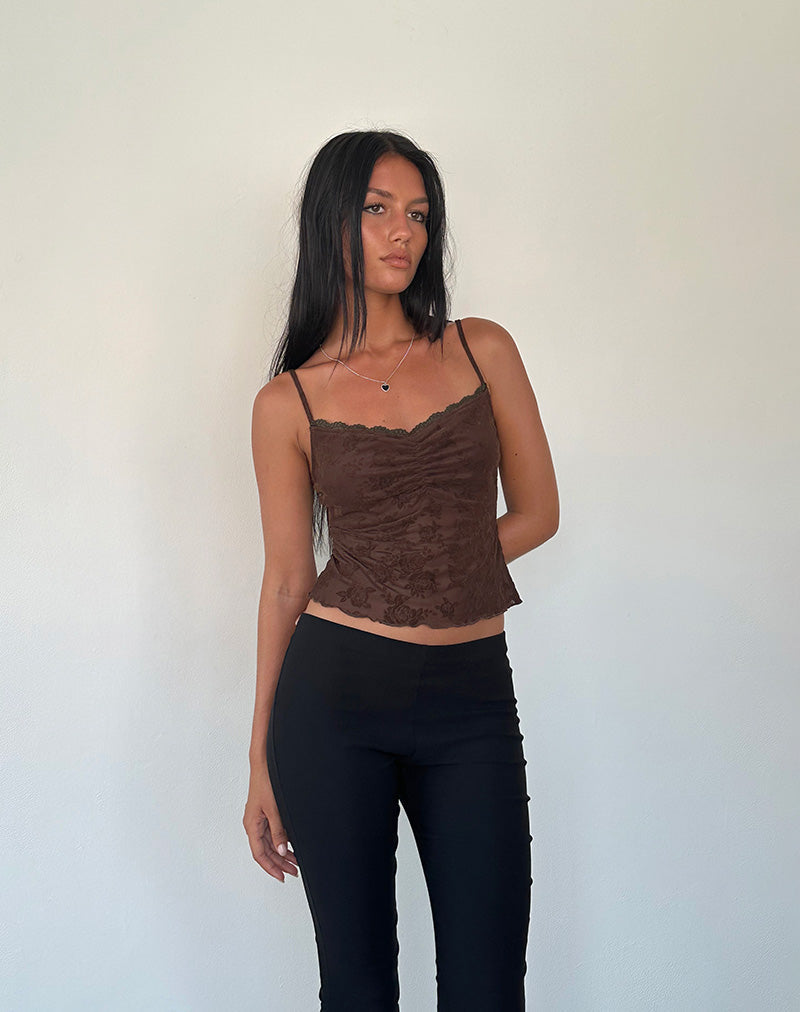 Immagine di Noira Cami Top in Romantic Rose Flock Brown