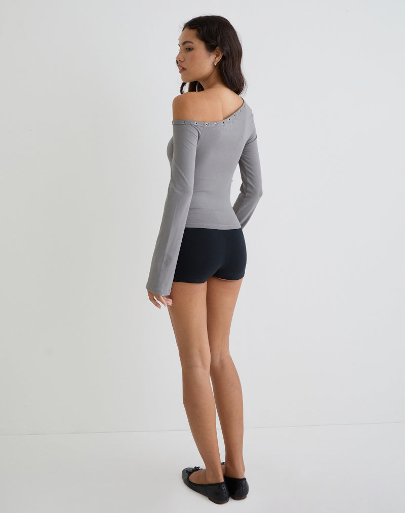 Immagine di Noraba Top monospalla grigio con occhielli