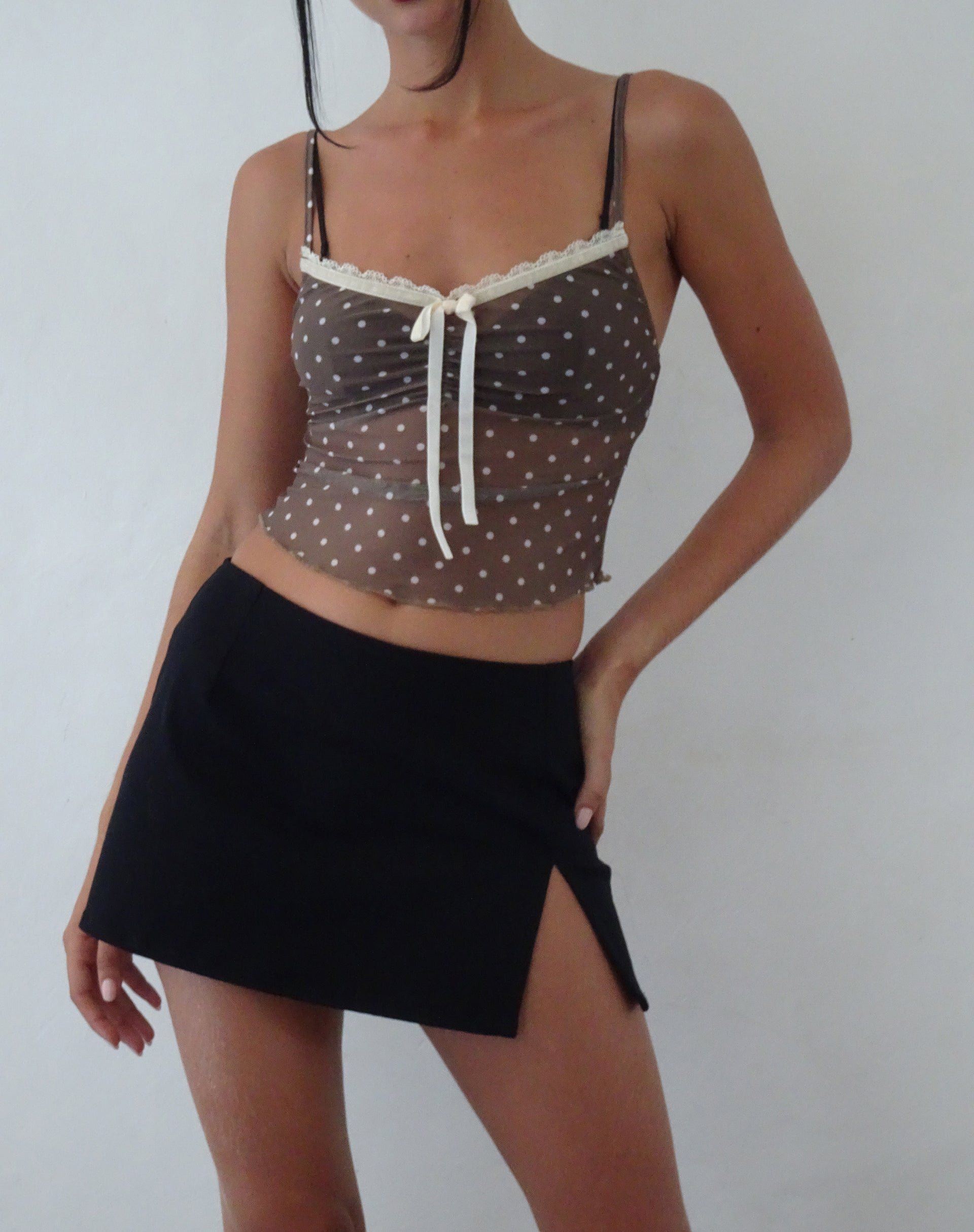 Immagine di Norde Cami Top a pois bianchi e marroni