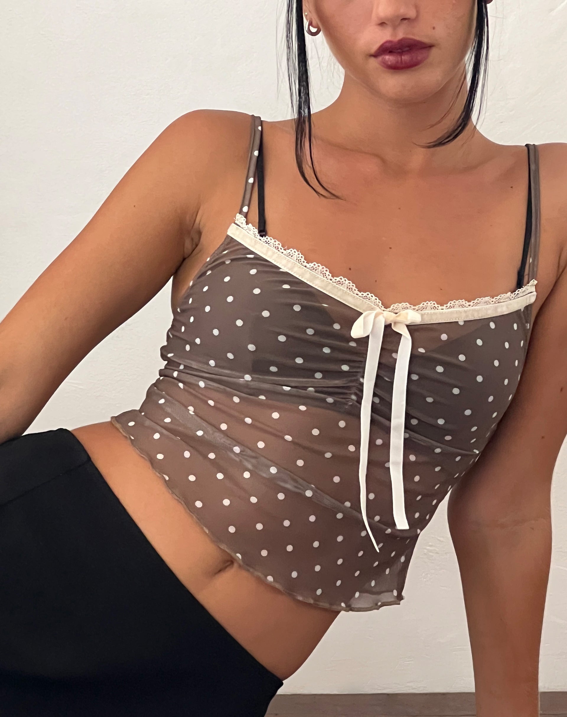 Immagine di Norde Cami Top a pois bianchi e marroni