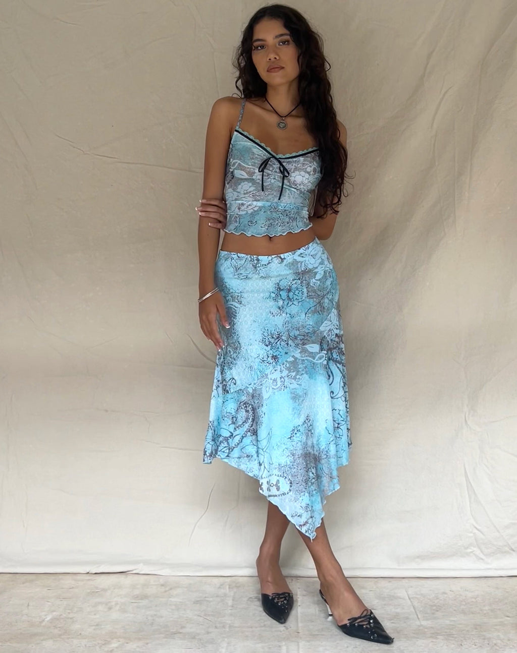 Gonna Cinta a vita bassa in Paisley Abstract Rustic