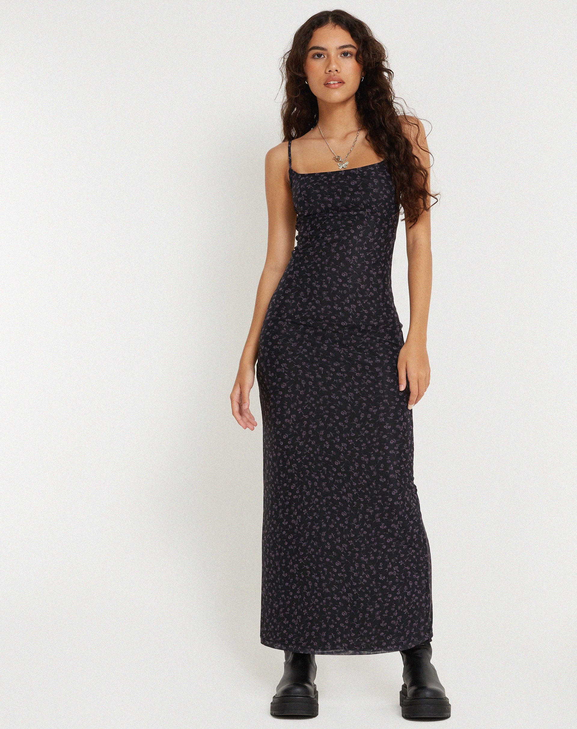 immagine di Norila Maxi Dress in Dark Ditsy Rose Nero