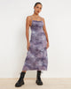 immagine di Norishi Printed Mesh Midi Dress in Smokey Gradients Purple