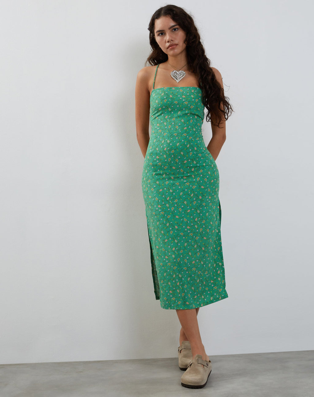 Nosita - Vestito midi con motivo Paisley Fun Verde