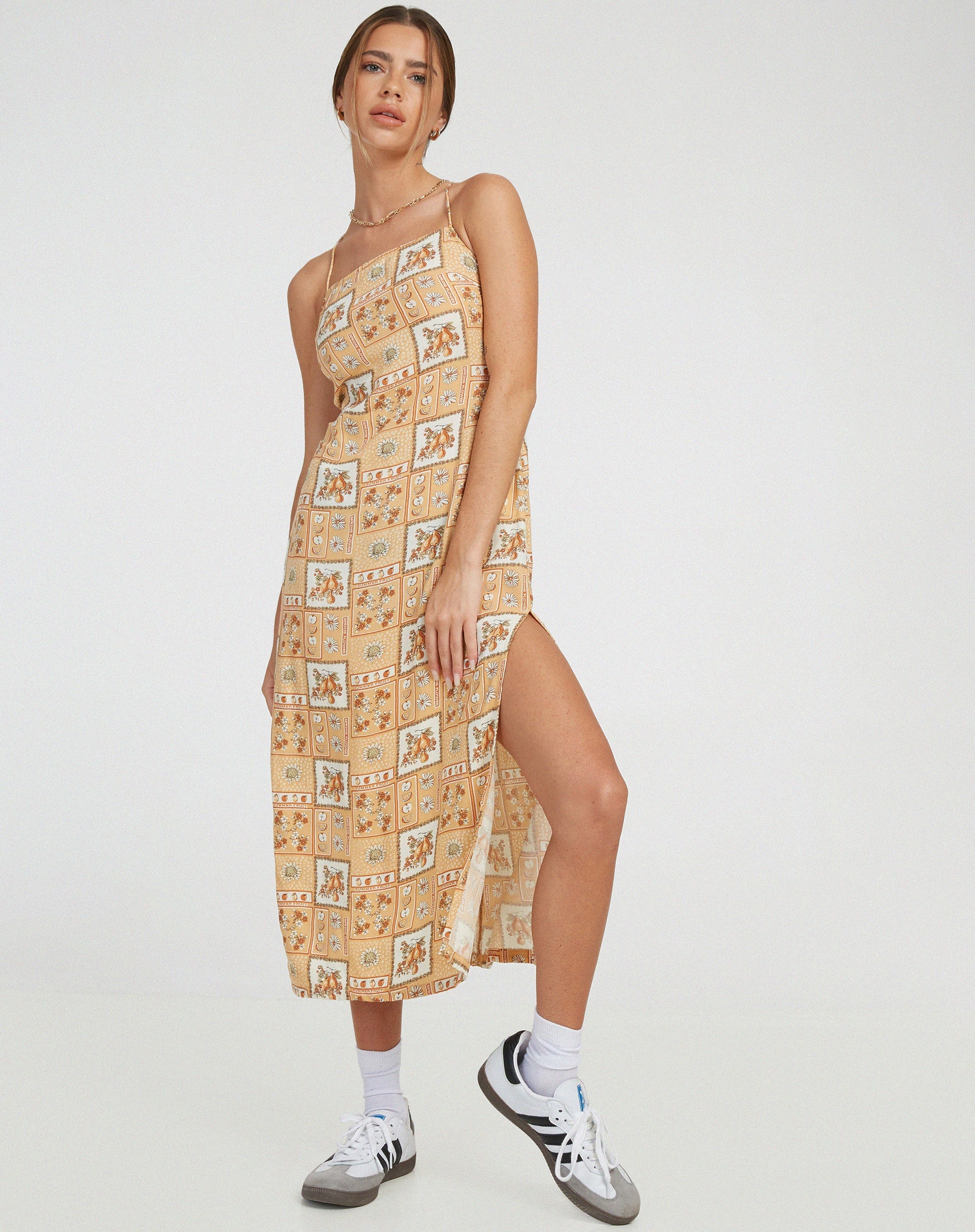 immagine di Nosita Midi Dress con stampa Picnic marrone