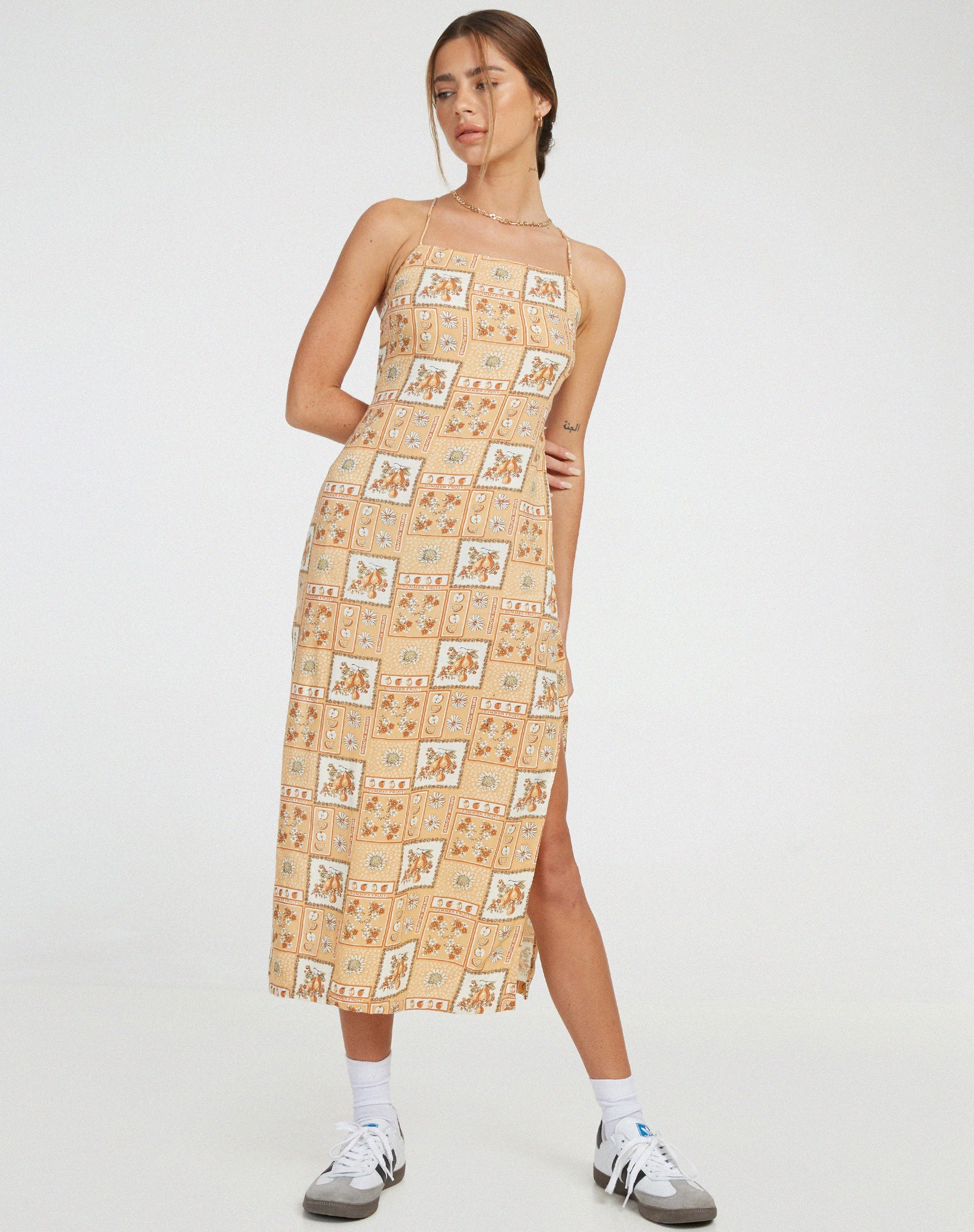 immagine di Nosita Midi Dress con stampa Picnic marrone
