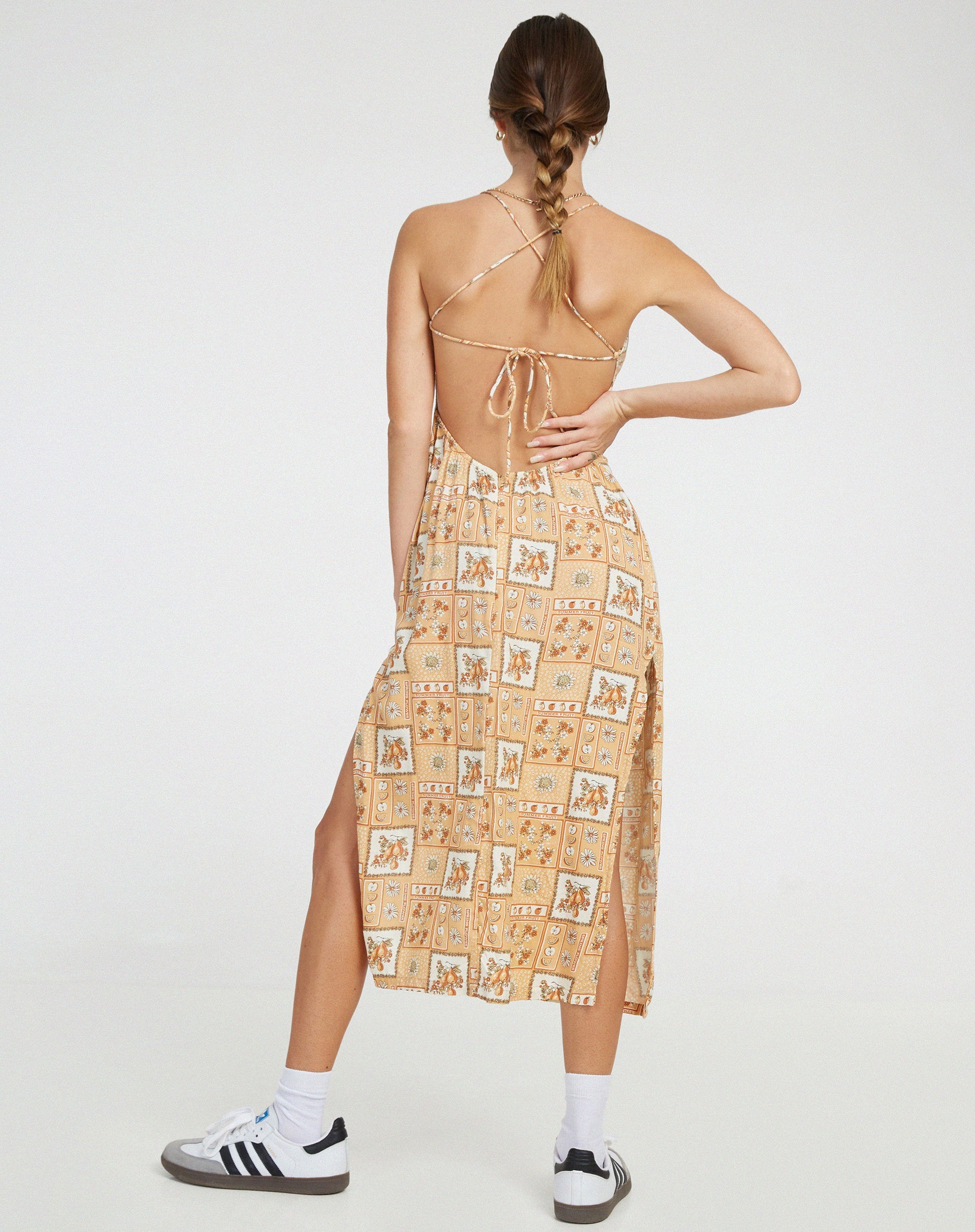 immagine di Nosita Midi Dress con stampa Picnic marrone