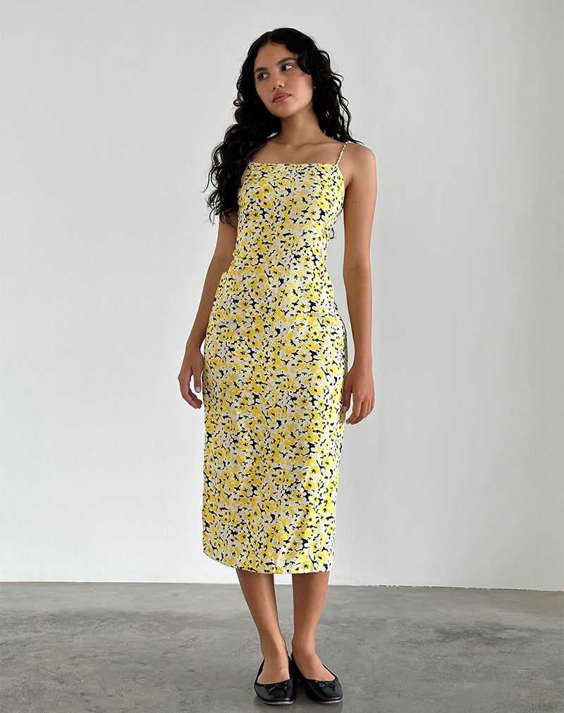 Nosita - Vestito midi in giallo Sunflower Pop